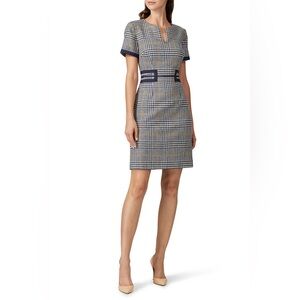 Boden Blue and White Plaid Midi Dress